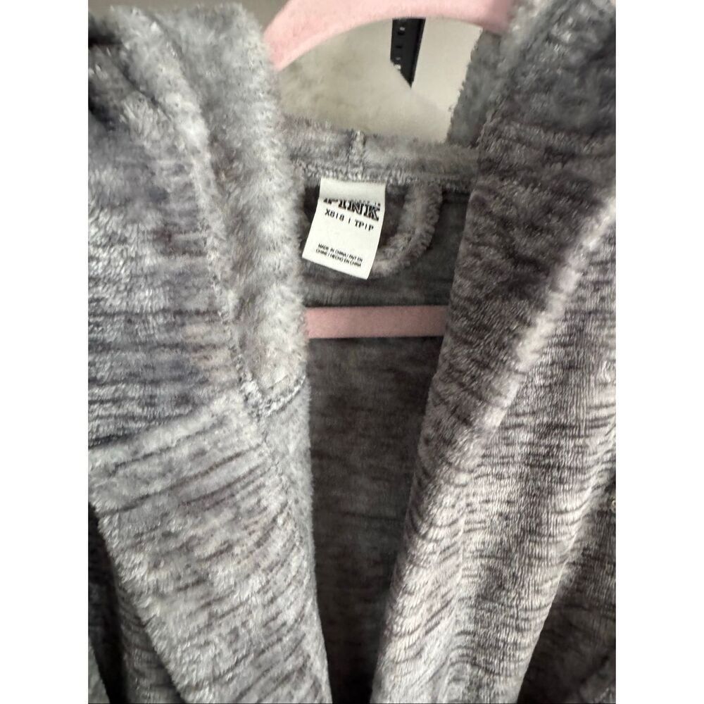 Victorias secret Vs PINK sherpa microfiber fleece hooded robe jacket bling - Picture 5 of 10